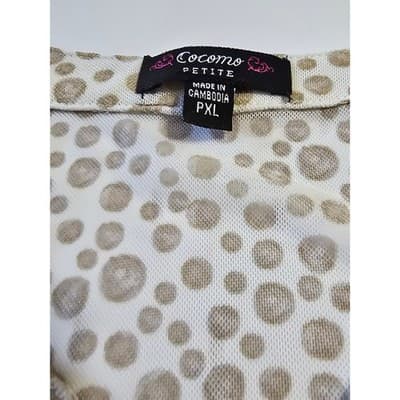 Cocomo Petite PXL Mesh Dot Print Long Sleeve Top Tunic Top - Thumbnail 3