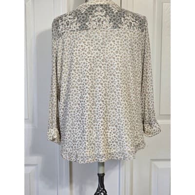 Cocomo Petite PXL Mesh Dot Print Long Sleeve Top Tunic Top - Thumbnail 2