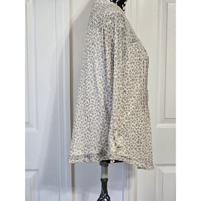 Cocomo Petite PXL Mesh Dot Print Long Sleeve Top Tunic Top - Thumbnail 9