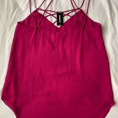 Express Women's XS Pink Strappy Crisscross Cami Tank Top Sleeveless - Thumbnail 4