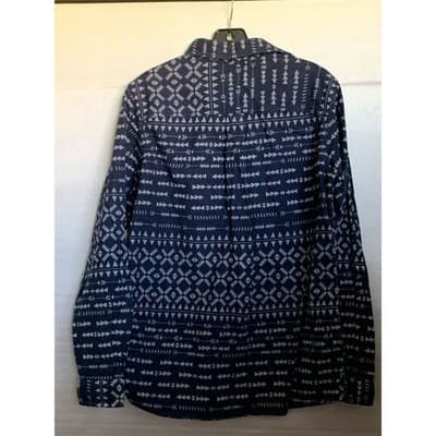 Cabelas Men Long Sleeve Button Up Shirt Navy Geometric Print Size Medium Regular - Thumbnail 11