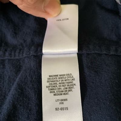 Cabelas Men Long Sleeve Button Up Shirt Navy Geometric Print Size Medium Regular - Thumbnail 5