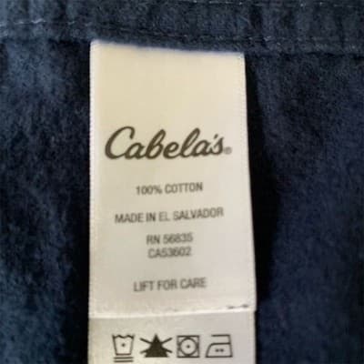 Cabelas Men Long Sleeve Button Up Shirt Navy Geometric Print Size Medium Regular - Thumbnail 4