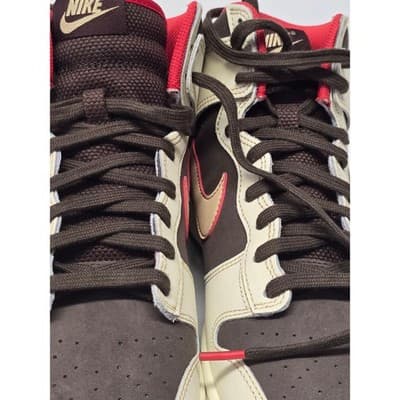 Nike Dunk High Retro Brown Sail Red FB889 no Box2-200 Mens 10.5 High Top Sneaker - Thumbnail 4