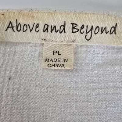 Above and Beyond Womens White Slub Knit Button Front Tie Hem Top KT1112P PL - Thumbnail 3