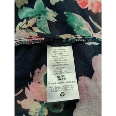 Time and Tru Womens Black Floral Long Sleeve - Thumbnail 10