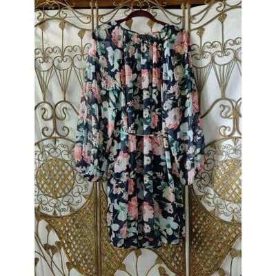 Time and Tru Womens Black Floral Long Sleeve - Thumbnail 7