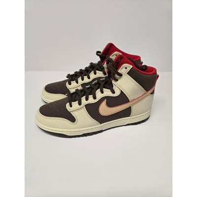 Nike Dunk High Retro Brown Sail Red FB889 no Box2-200 Mens 10.5 High Top Sneaker - Thumbnail 15