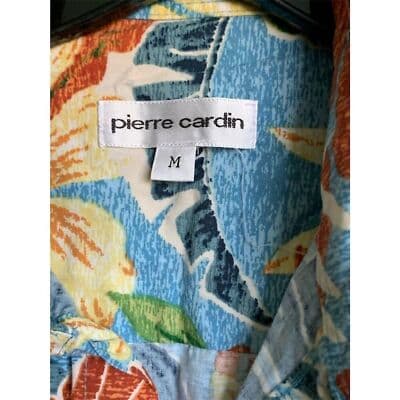 Pierre Cardin Men's M Hawaiian Floral Button-Up Shirt Multicolor Summer - Thumbnail 8