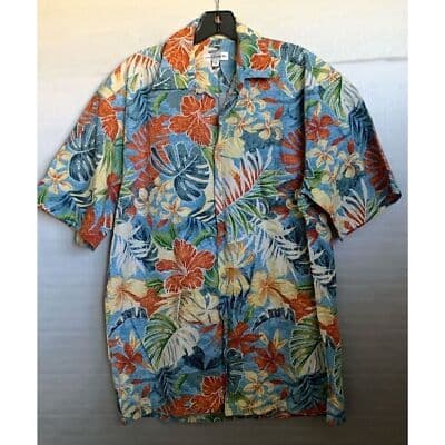 Pierre Cardin Men's M Hawaiian Floral Button-Up Shirt Multicolor Summer - Thumbnail 9