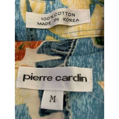 Pierre Cardin Men's M Hawaiian Floral Button-Up Shirt Multicolor Summer - Thumbnail 3
