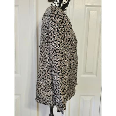 Laura Henson Vintage Metallic Bronze Black Pebble Jacquard Blouse Top Size 8 USA - Thumbnail 12