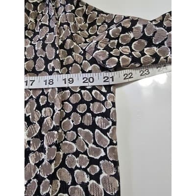 Laura Henson Vintage Metallic Bronze Black Pebble Jacquard Blouse Top Size 8 USA - Thumbnail 6