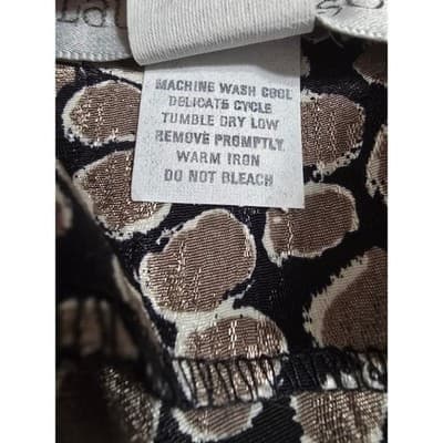 Laura Henson Vintage Metallic Bronze Black Pebble Jacquard Blouse Top Size 8 USA - Thumbnail 4