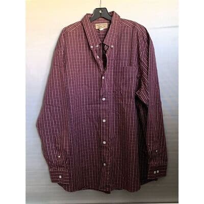 Duluth Trading Co Men's 2XL Red Long Sleeve Button-Up Shirt Wrinkle Fighter - Thumbnail 4