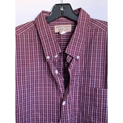 Duluth Trading Co Men's 2XL Red Long Sleeve Button-Up Shirt Wrinkle Fighter - Thumbnail 5