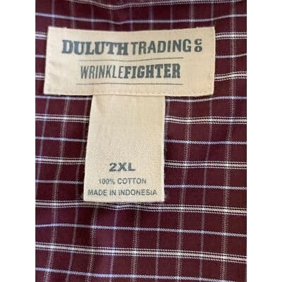 Duluth Trading Co Men's 2XL Red Long Sleeve Button-Up Shirt Wrinkle Fighter - Thumbnail 6
