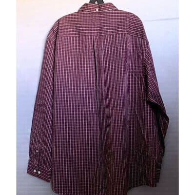 Duluth Trading Co Men's 2XL Red Long Sleeve Button-Up Shirt Wrinkle Fighter - Thumbnail 2