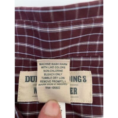 Duluth Trading Co Men's 2XL Red Long Sleeve Button-Up Shirt Wrinkle Fighter - Thumbnail 7