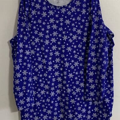Woman Within Plus Size 22/24 Blue Animal Print Blouse Casual Winter - Image 1