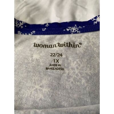 Woman Within Plus Size 22/24 Blue Animal Print Blouse Casual Winter - Thumbnail 6