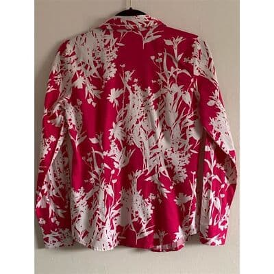 Van Heusen Women's Petite Floral Button-Up Shirt Pink Size S/P - Thumbnail 2