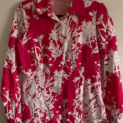 Van Heusen Women's Petite Floral Button-Up Shirt Pink Size S/P - Image 1