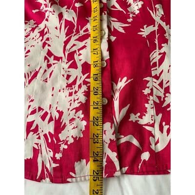 Van Heusen Women's Petite Floral Button-Up Shirt Pink Size S/P - Thumbnail 8