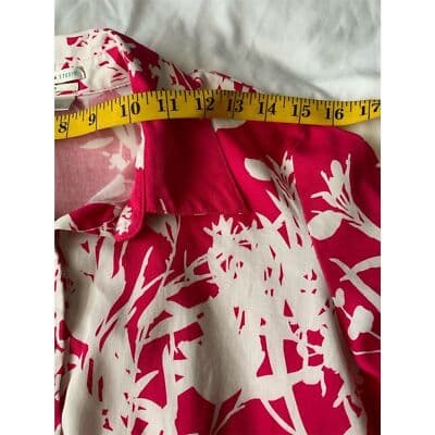 Van Heusen Women's Petite Floral Button-Up Shirt Pink Size S/P - Thumbnail 6