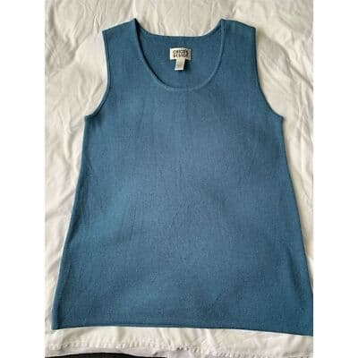 Chico's Design Women's Blue Knit Sleeveless Tank Top Size 1 - Thumbnail 10
