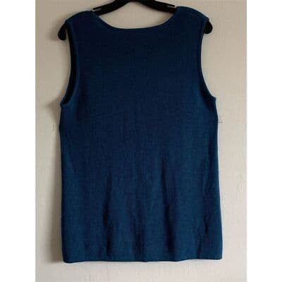 Chico's Design Women's Blue Knit Sleeveless Tank Top Size 1 - Thumbnail 4