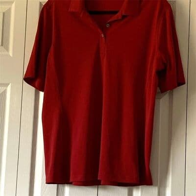 Cutter & Buck Men's 2XL Red Short Sleeve Polo Shirt Casual - Thumbnail 2