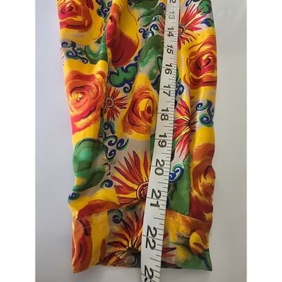 Jouer Vintage 100% Silk Pajama Set L Floral Button Top Green Pants 2 Piece Loung - Thumbnail 11