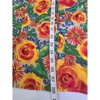 Jouer Vintage 100% Silk Pajama Set L Floral Button Top Green Pants 2 Piece Loung - Thumbnail 10