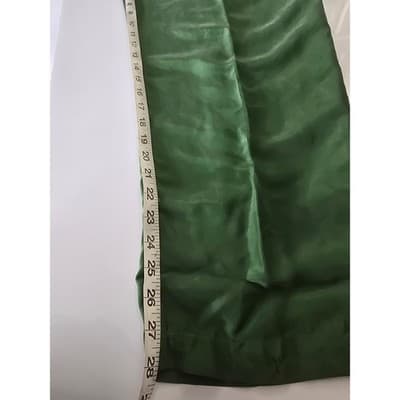 Jouer Vintage 100% Silk Pajama Set L Floral Button Top Green Pants 2 Piece Loung - Thumbnail 12