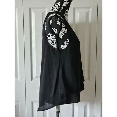 Women True Light Layered Sleeveless Racerback Asymmetric Hem Chiffon Top Small - Thumbnail 4