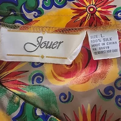 Jouer Vintage 100% Silk Pajama Set L Floral Button Top Green Pants 2 Piece Loung - Thumbnail 3