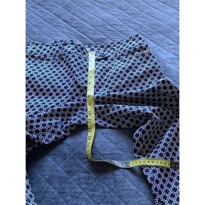 Cielo Women's Navy White Geometric Print Ankle Pants Casual Straight Leg - Thumbnail 7