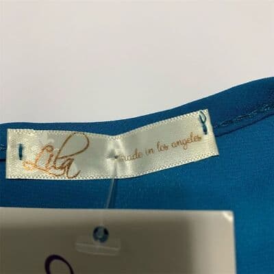 Lila Women's Blue Blouse Size L Asymmetrical Hem Short Sleeve Casual - Thumbnail 2