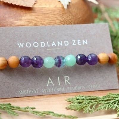 MED Set of 4 Anti Stress Anxiety Crystal Bracelet, Gemstone Yoga Bracelet - Thumbnail 3