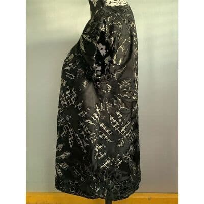 Chaus Women's Petite Floral Blouse Black Short Sleeve Size 8 Lightweight - Thumbnail 5