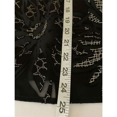 Chaus Women's Petite Floral Blouse Black Short Sleeve Size 8 Lightweight - Thumbnail 12