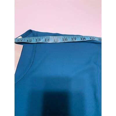 Lila Women's Blue Blouse Size L Asymmetrical Hem Short Sleeve Casual - Thumbnail 4