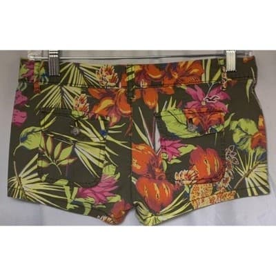 Holister Floral Stretch Print Hot Pants Shorts. Size 1 - Image 1