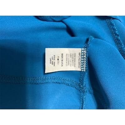 Lila Women's Blue Blouse Size L Asymmetrical Hem Short Sleeve Casual - Thumbnail 3