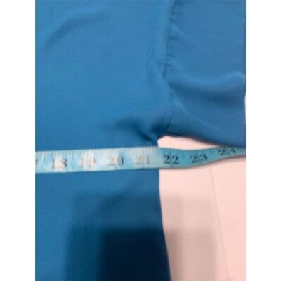 Lila Women's Blue Blouse Size L Asymmetrical Hem Short Sleeve Casual - Thumbnail 6