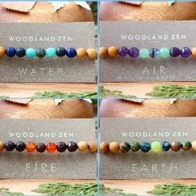 LARGE Set of 4 Anti Stress Anxiety Crystal Bracelet, Gemstone Yoga Bracelet - Image 1