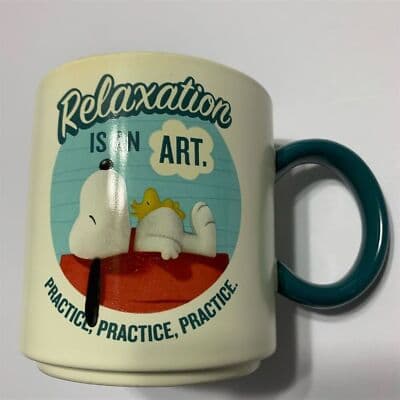 Hallmark Peanuts Snoopy & Woodstock Coffee Mug "Relaxation Is An Art" - Image 1