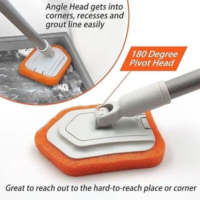 Shower Scrubber for Cleaning with Long Handle - Thumbnail 3