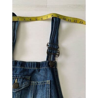 L.e.i. Junior Denim Blue Jean Shortalls Size L Adjustable Straps Bib Pocket - Thumbnail 7